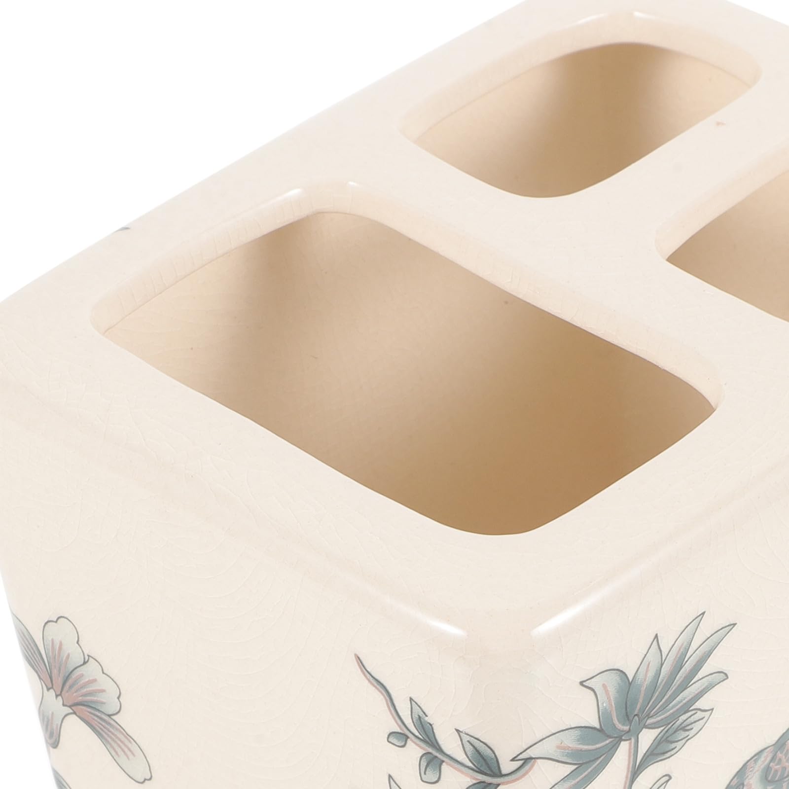 Supporto Porta Spazzolini e Dentifricio in Ceramica, Stile Vintage Europeo, Design Multi-funzionale per Bagno di Casa, per Famiglie e Uso Domestico