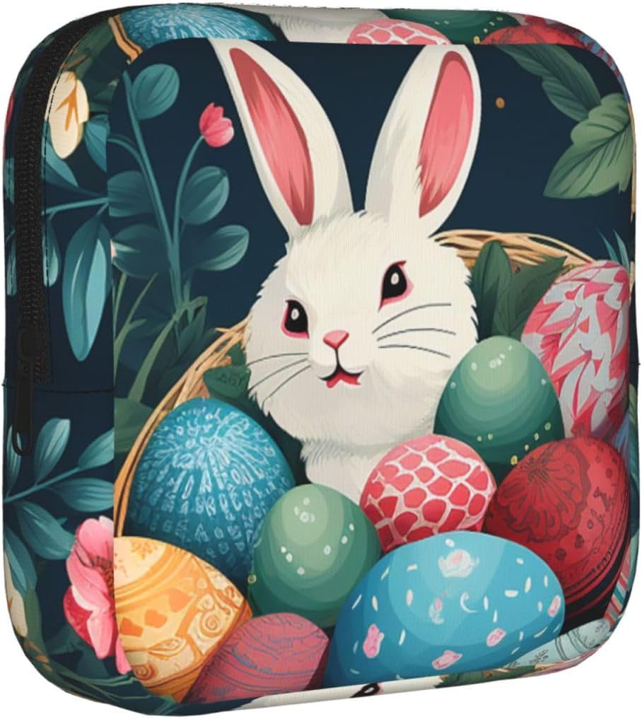 Period Bag Pouch for Women,Sanitary Napkin Storage Bag Portable Period Pad Pouch Small Make Up Bags Basket And Easter Eggs Tampon Holder For Purse Travel Daily Use