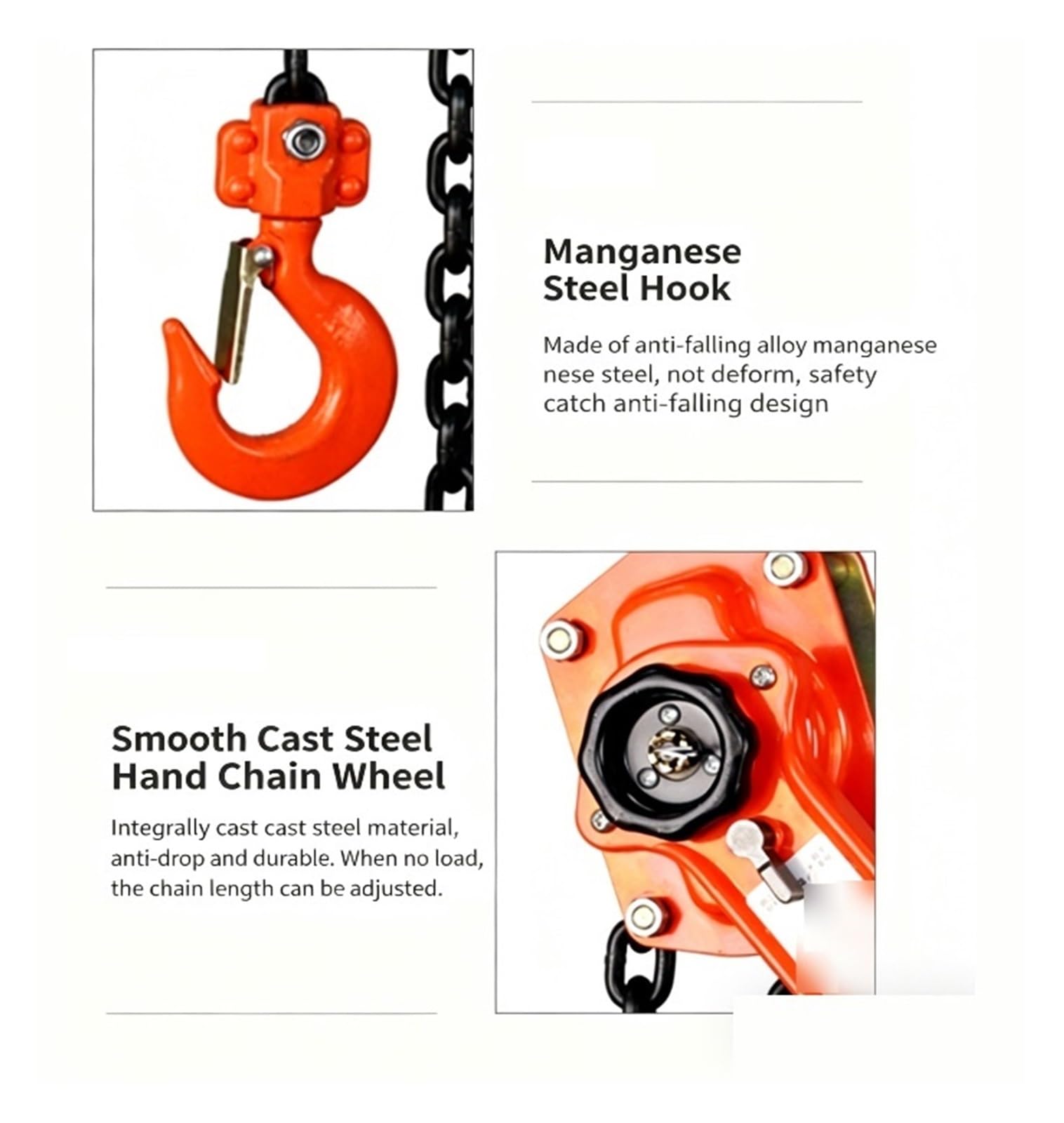 kettenzug Manueller Kettenzug, Hebelkettenzug, robuster 360°-Drehhaken for Heben von Gütern und Ziehen von Lasten hebelzug(1.5T/1.5M)