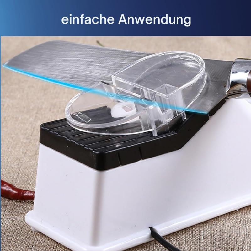 festberg Klingenzauber Pro Elektrischer Messerschärfer - In 5 Sekunden scharf, elektrisch & manuelles Schärfen, hygienisch & leicht zu reinigen