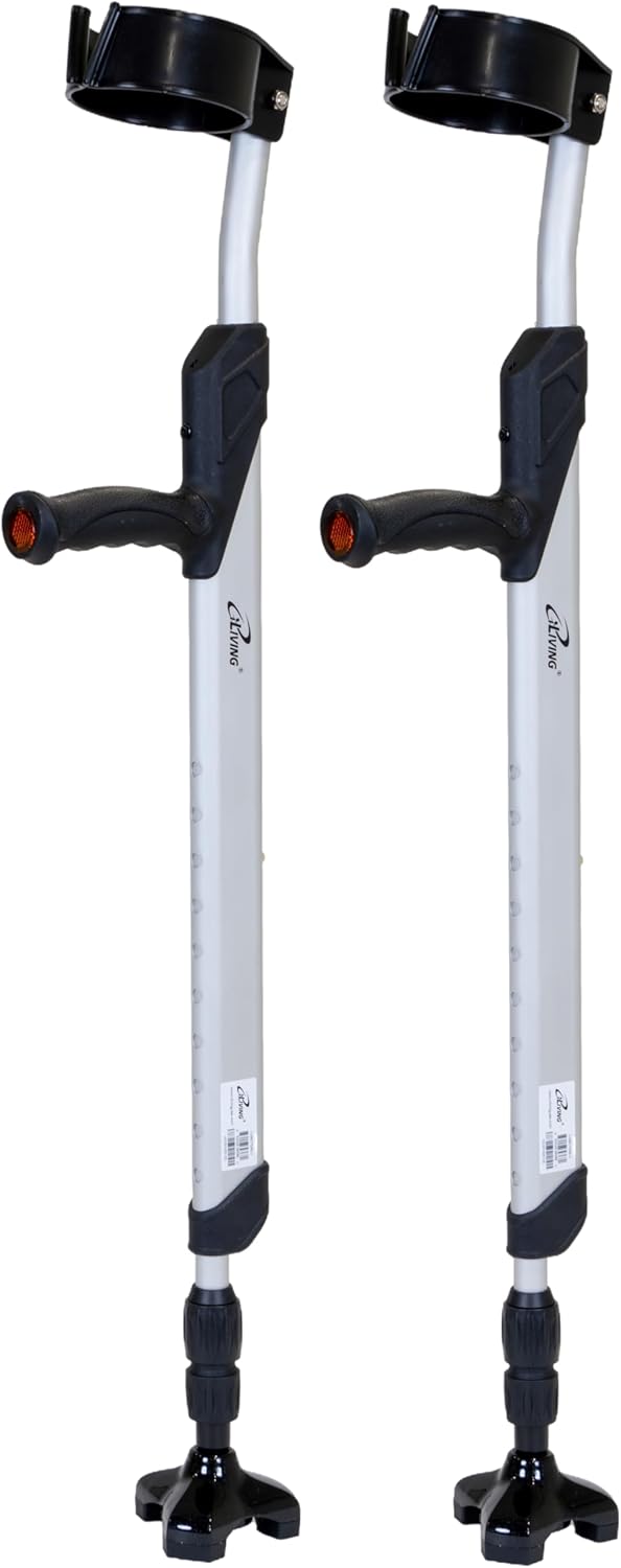 iLiving Forearm Crutches for Adults, Silver