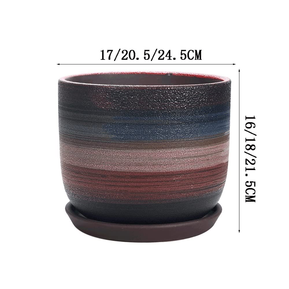 Ceramiczne doniczki, ozdobne doniczki na kwiaty, doniczki do roślin domowych, doniczka na rośliny zewnętrzne, doniczka z otworem drenażowym, duży cylinder, sadzenie drzew