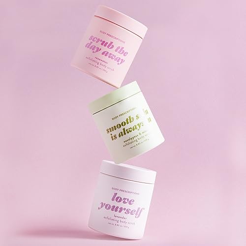 Miniatura 10 de Body Prescriptions Trío de exfoliante corporal (miel cítrica, almendra de coco y menta dulce)