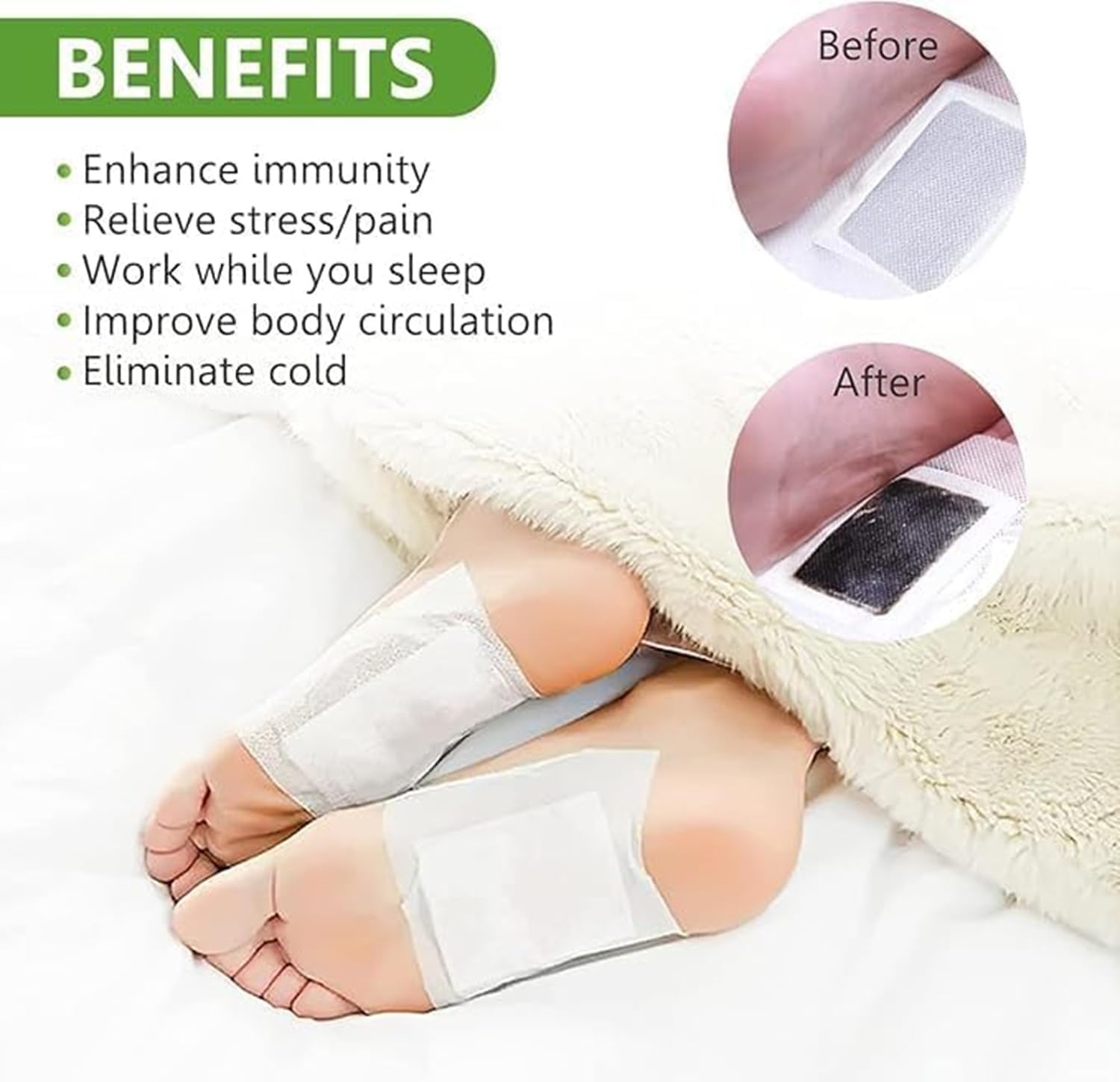TWIN SWAN Kinoki Cleansing Detox Foot Pads With Ginger & Salt | Overnight Foot Patch for Detox, Foot Care, Relaxation & Body Refresh | Natural Detox Pads (20 Pads)