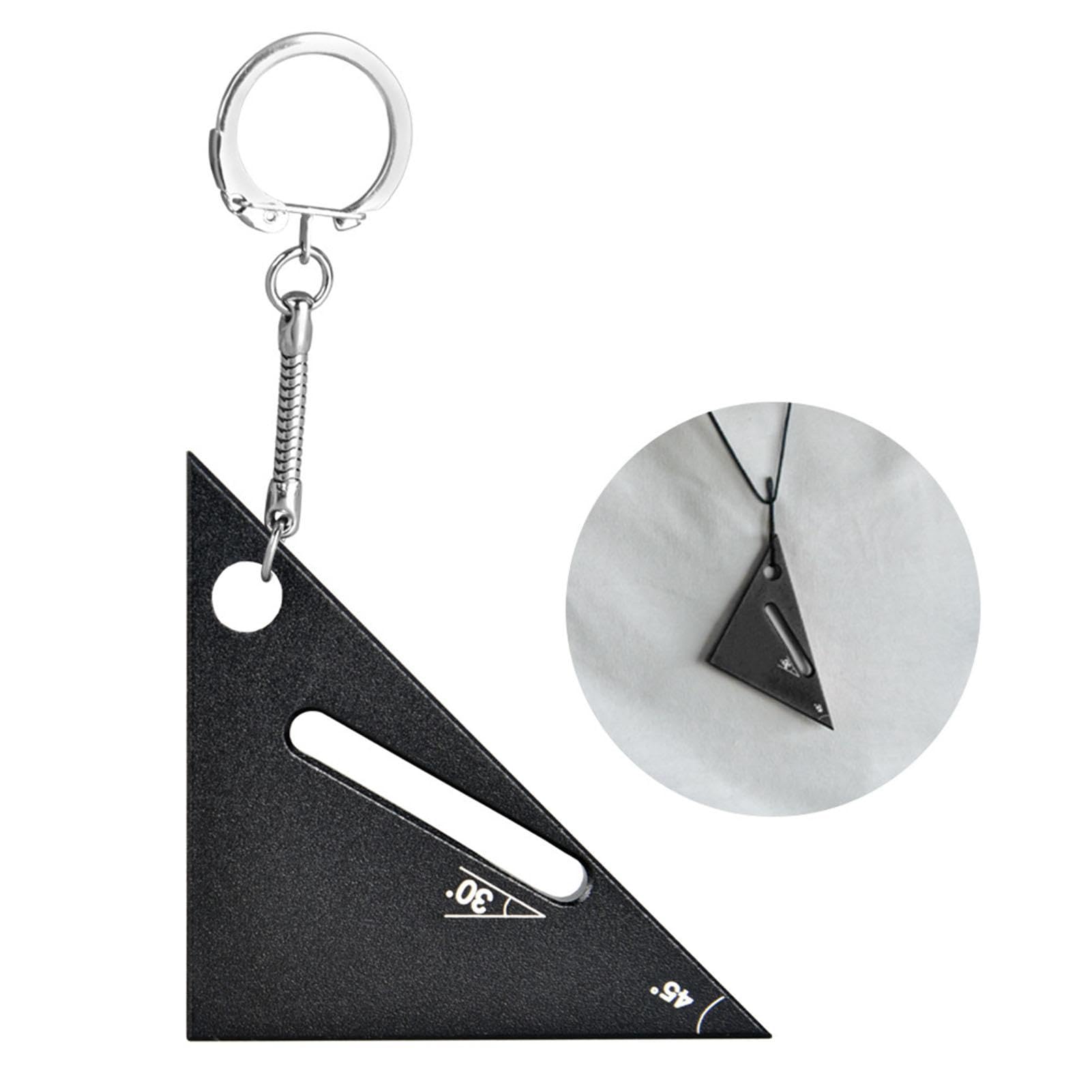 MRKU Righello Triangolare - Lega di Alluminio 90/45 Gradi Piccolo Strumento di misurazione Squadra da Falegname Portatile