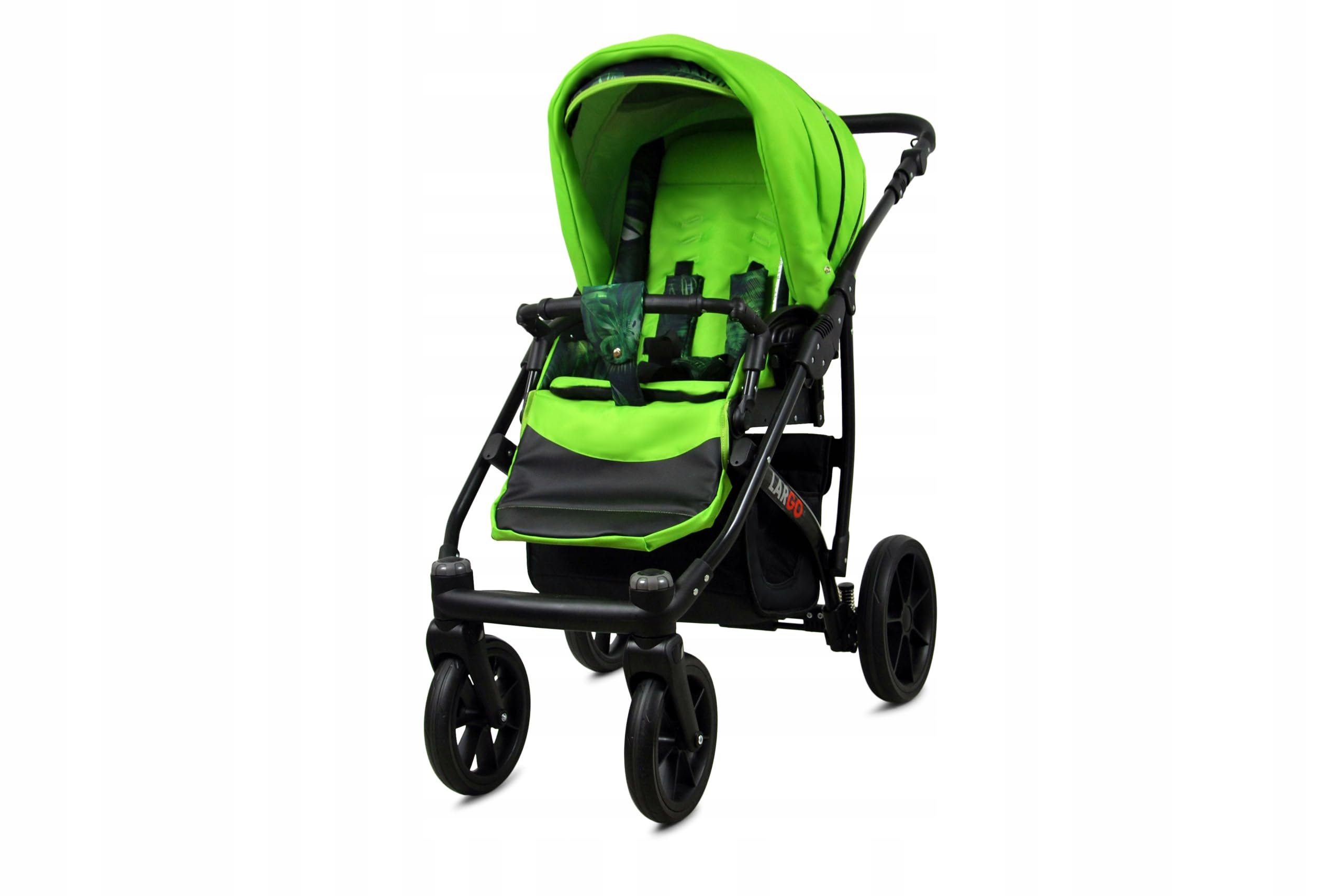 BabyLux Zestaw wózków dziecięcych 4 w 1 – Largo – w zestawie wanienka dla niemowląt, fotelik sportowy, fotelik samochodowy, stacja bazowa ISOFIX – fotelik samochodowy – zestaw wózków dziecięcych