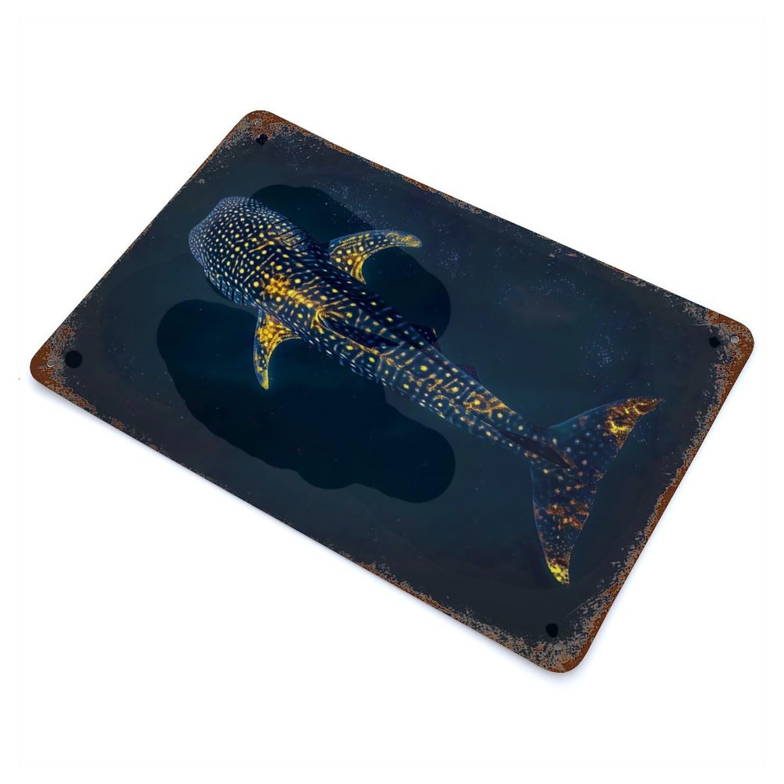 Whale Shark Underwater Vintage Metal Tin Sign 11.8"x7.9", Retro Wall Decor for Office, Studio And Wall Decor