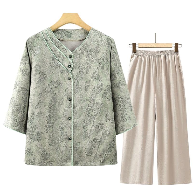 Blusa de manga 3/4 desarrugable con frente abierto para un estilo casual de negocios 4
