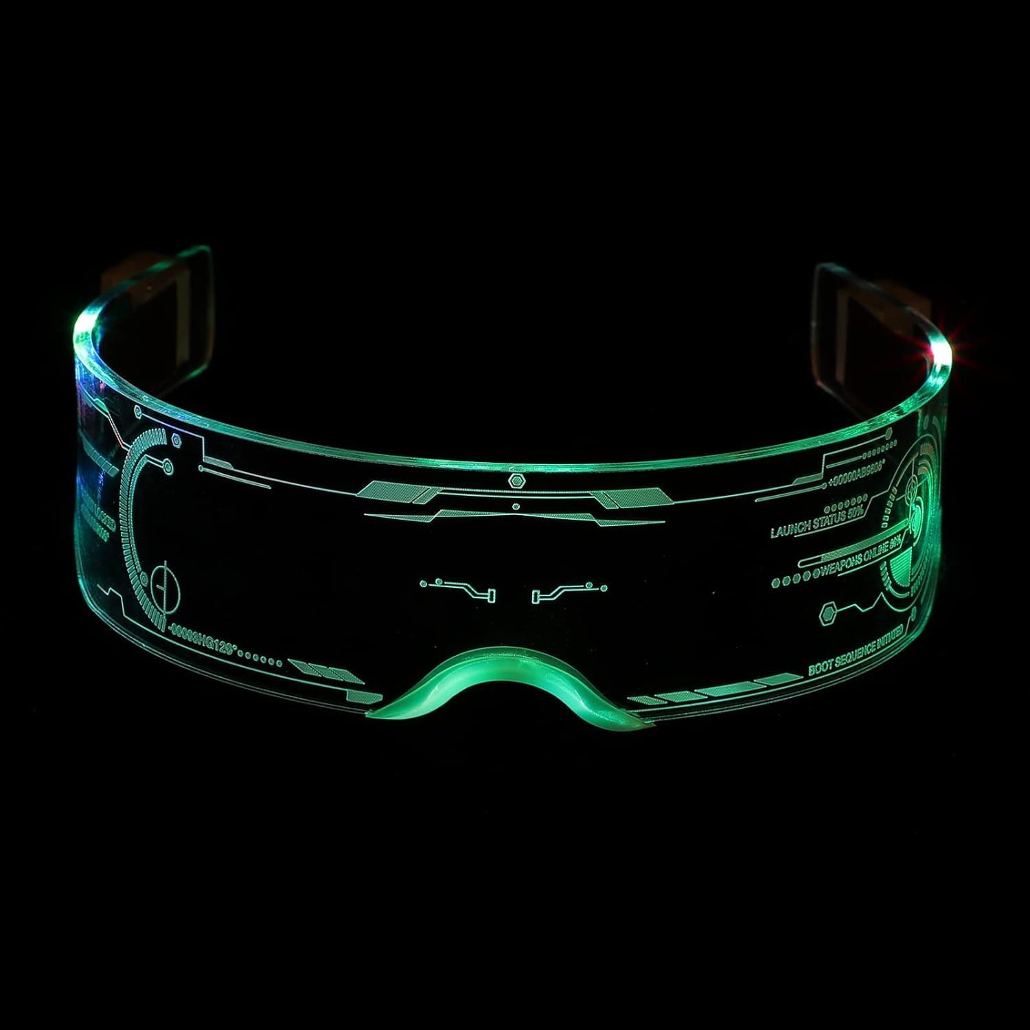SAMPSunglasses & Spectacle Frames Light Up Glasses LED Visor Cyberpunk Futuristic Luminous Rave Glasses 7 Colors 4 Modes Cosplay Cyber Lightup Goggles
