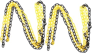 GLEAVI 2 Eslabones de Cadena de Seguridad de Plástico con Precaución para Cadena de Seguridad de 5 M Color Y Amarillo
