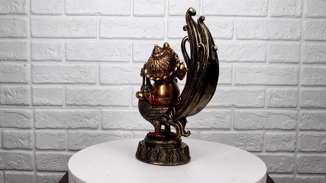 Estatua Baby Ganesha Sagrado y Búho 9.5 pulgadas miniatura 7