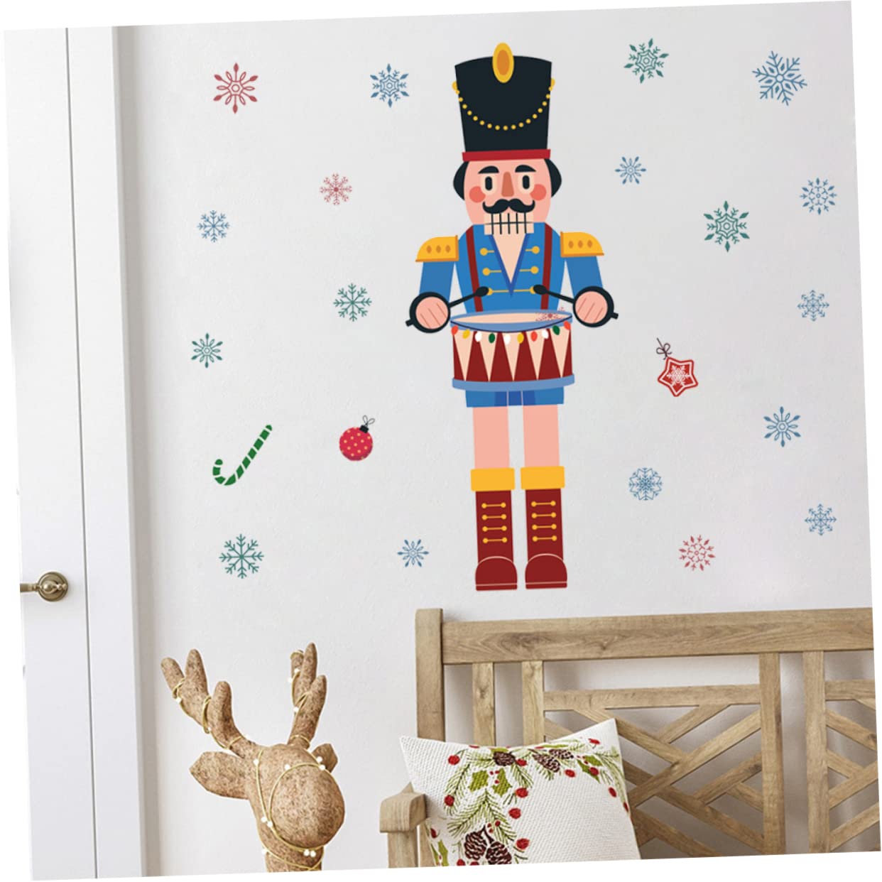 TOPBATHY 4 Stück Weihnachtsfensteraufkleber Kostümaufkleber Nussknacker Fenster haftet weihnachts fensterdeko weihnachten fensterdeko Weihnachts-Nussknacker-Aufkleber Glasfensteraufkleber