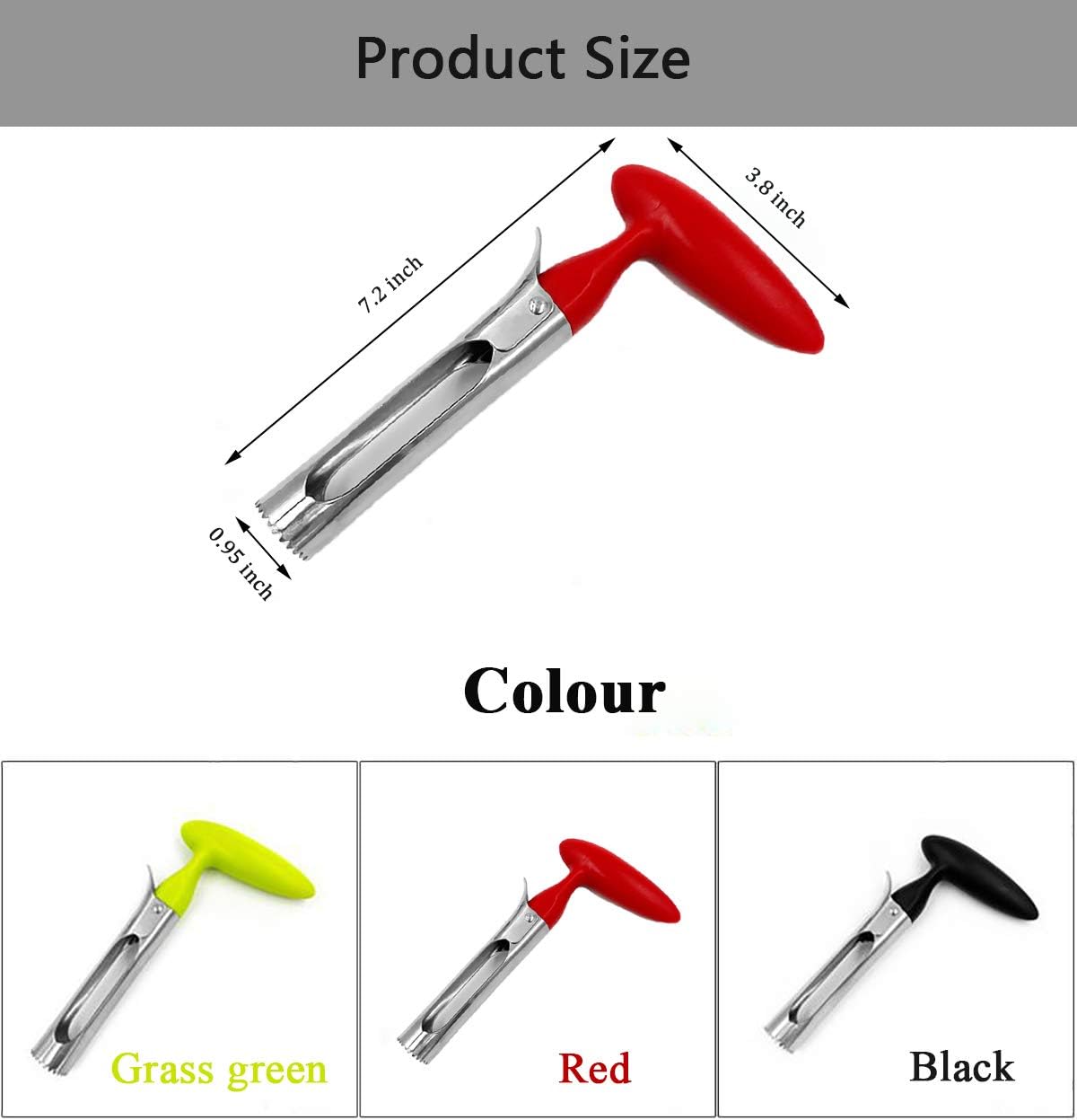 Apple Corer,Premium Apple Core Remover Tool, Stainless Steel Fruit & Vegetables Corer,Convenient for juicer,Perfect Pitter for Apples and Pears,Safe and Durable Kitchen Gaggets (black): Home & Kitchen