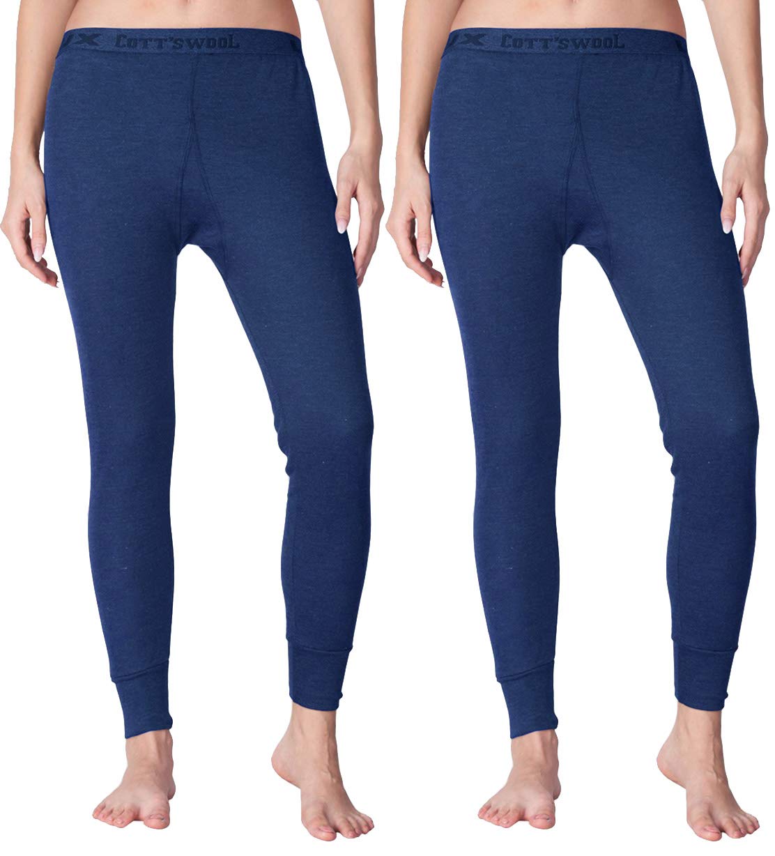 lux cott's wool Lux Cottswool Men's Blue Premium Thermal Lower/Trouser/Bottom/Pyjamas - Pack of 2 (#CW-Lower-90cm)-picture-11