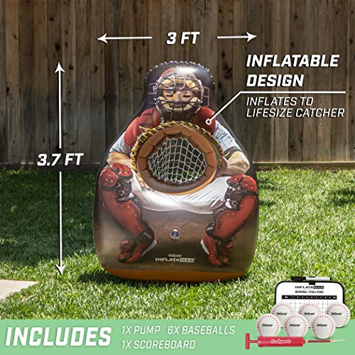 GoSports Inflataman Baseball Toss Challenge - Inflatable Catcher Strike Zone Pitching Game4