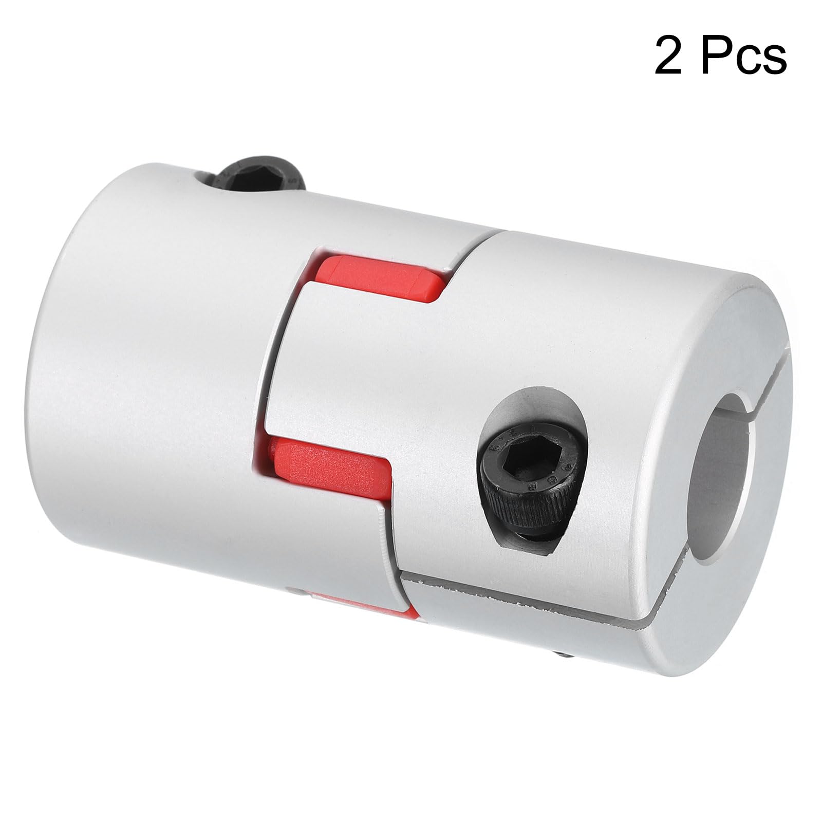 QUARKZMAN 2pz D40 L66 16mm a 16mm Giunto Flessibile Albero Prugna Connettore Motore Alluminio Giunto Flessibile Ragno per Stampante 3D Macchina CNC (Argento/Rosso)