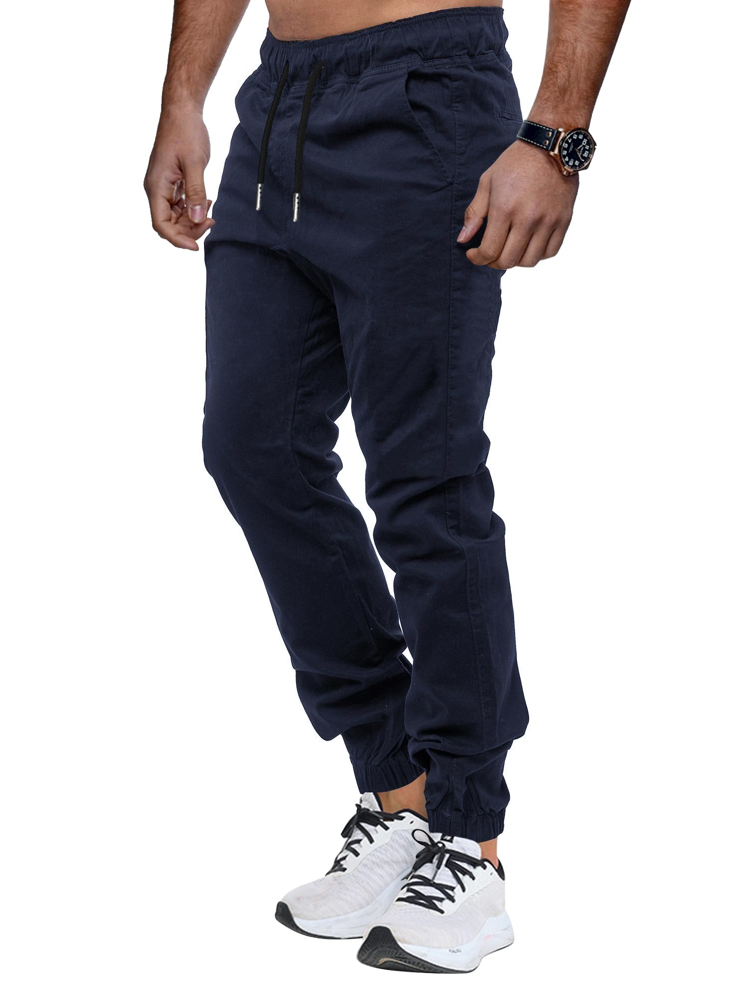 VMSUCIJ Pantaloni Jogging Uomo Pantaloni Casual Cotone Pantaloni Sportivi con Elastico in Vita con Tasche S-XXL