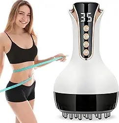 Massageador de drenagem linfática 3 em 1 de microcorrente 35 velocidades para pernas, braços, barriga, máquina de esculpir o corpo com microcorrente, ferramenta de massagem de celulite, leve, calor |