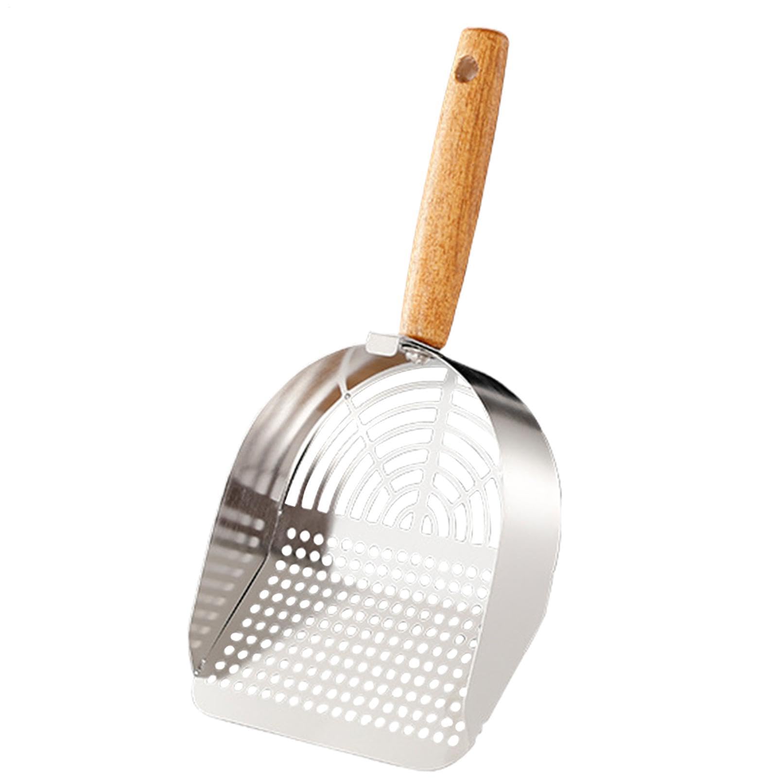 Cat Litter Scoop - Stainless Steel 11.81 Inches Heavy Duty Pooper Lifter, Ergonomic Long Handle Cleaning Tool, Pet Waste Sifter With Durable Metal Build | Hygienic Indoor Box Maintenance Solution