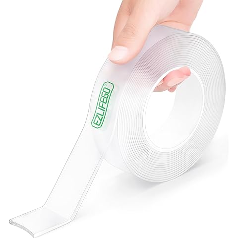 EZlifego Double Sided Tape Heavy Duty, Nano Double Sided Adhesive Tape, Clear Mounting Tape Picture Hanging Adhesive Strips (9.85FT)