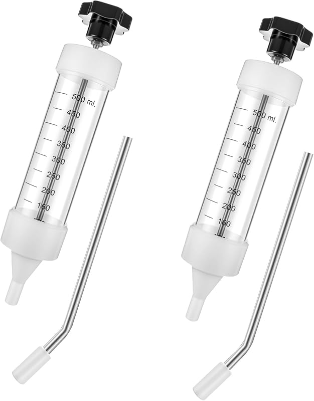 Seringa dosadora para alimentação e manejo de bovinos, equinos, ovinos e caprinos Threlaco 500 mL, pacote com 2