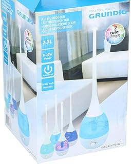 Nawilżacz powietrza LED, zmieniający kolor, dyfuzor 230 V, 0-25 W, 2,7 l, dyfuzor z nebulizatorem
