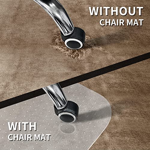 Sharewin Chair Mat For Carpeted Floor With Lip,48''×36'' Pvc Carpet Protector For Low Pile Carpets Heavy Duty Effective Grip Anti-Slip,Won't Crack,Easy To Clean For Office And Home #TOP3