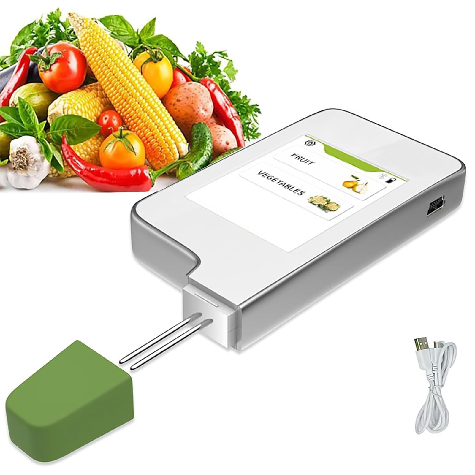 Tester Nitrati, Tester Portatile Sicurezza Alimentare Portatile con Touch Screen A Colori da 2,4 Pollici, Risultati Display A 3 Colori/Tempo Misurazione: 3 Secondi, Carne Pesce/Frutta/Verdura