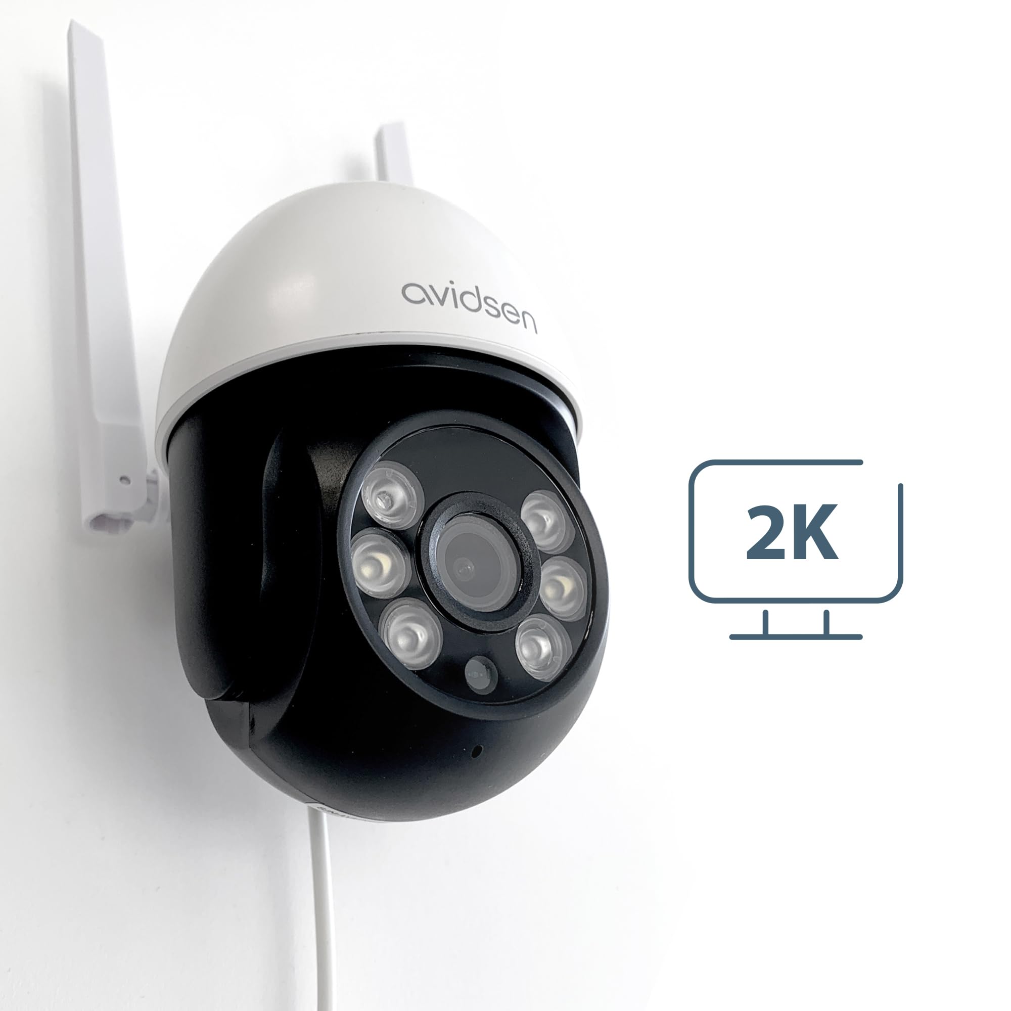 Avidsen Kamera bezpieczeństwa HomeCam Full HD 2K zewnętrzna zmotoryzowana 360° WiFi Darmowa aplikacja Home Night Vision Detekcja ruchu oświetlenie Zintegrowana Syrena 127154