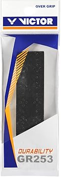 Victor GR253 Badminton Racket Over Grip-Pack of 3 (Black)