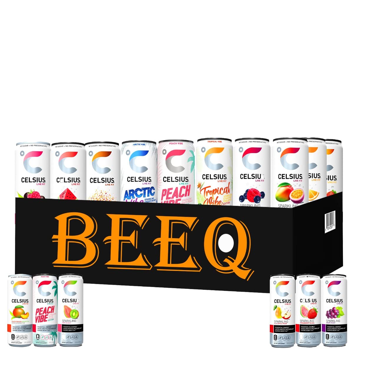 Buy BEEQ CELSIUSPerformance Energy Drink Assortment, All Flavor Variety Pack Pack of (16