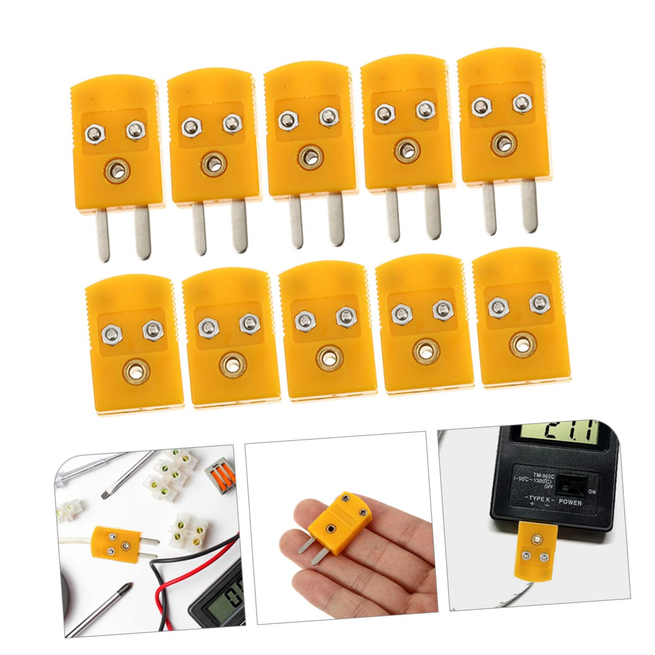 Anneome 15juegos Adaptadores De Tipo De Conectores Macho y Hembra y Socket Para Termómetros Instalación y Alta Precisión