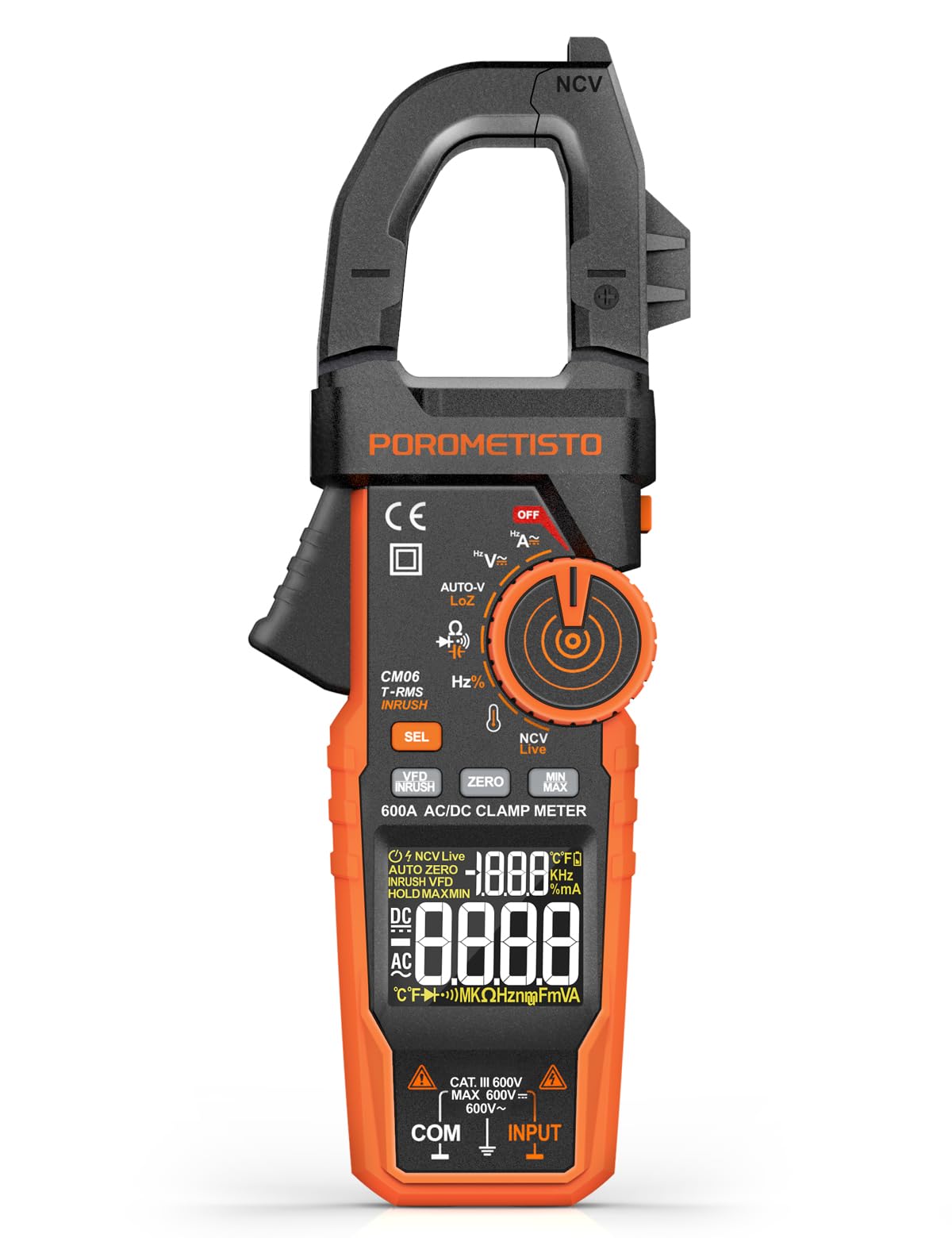 POROMETISTO CM06 Clamp Meter - 600A Current Meter -1