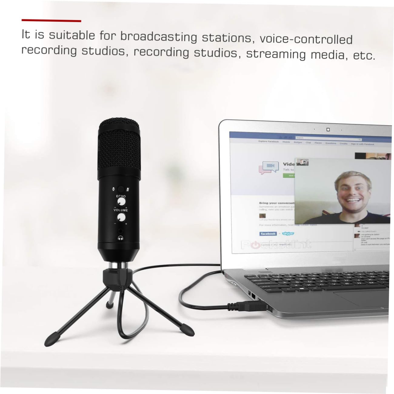 Micrófono Cardioide de Condensador USB para Streaming de Juegos y Grabación