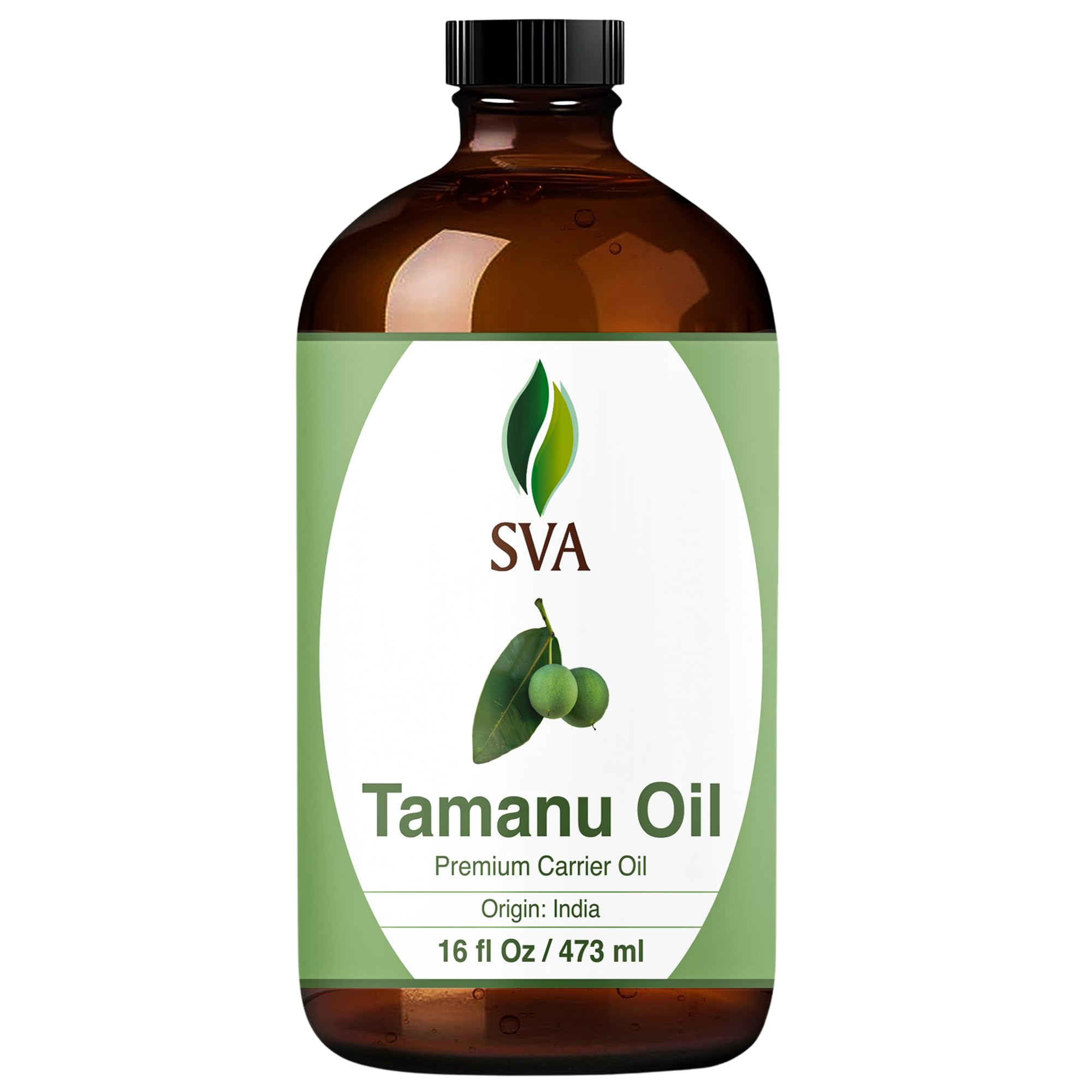 SVA Tamanu Seed Oil - 16 Fl Oz – 100% Natural Cold Pressed Tamanu Oil - for Face, Skin Care, Hair Care, Scalp Massage & Body Massage – Carrier Oil