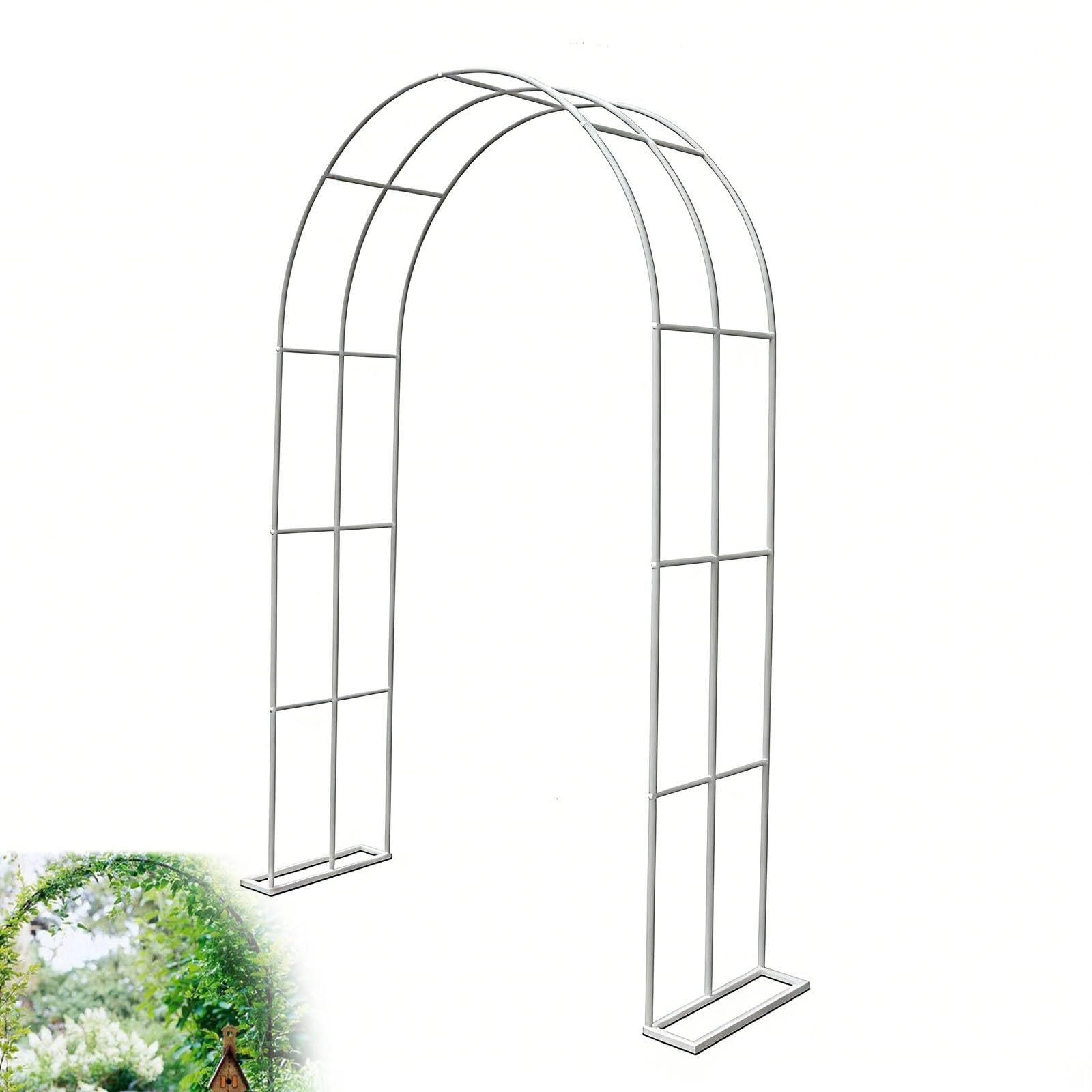 Arche en treillis de jardin en métal noir pour rosiers et plantes grimpantes