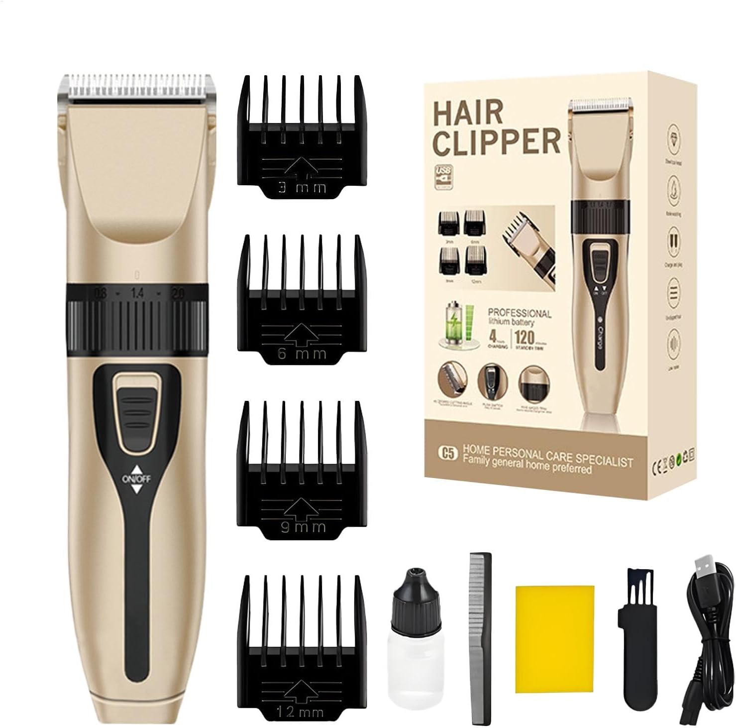 Beard Trimmer For Men, Cordless Electric Clippers, Professional Rechargeable Grooming Kit, Waterproof Edgers For Mustache, Body, Nose, Ear, (1 Piece), Ideal For Home Or Travel Grooming