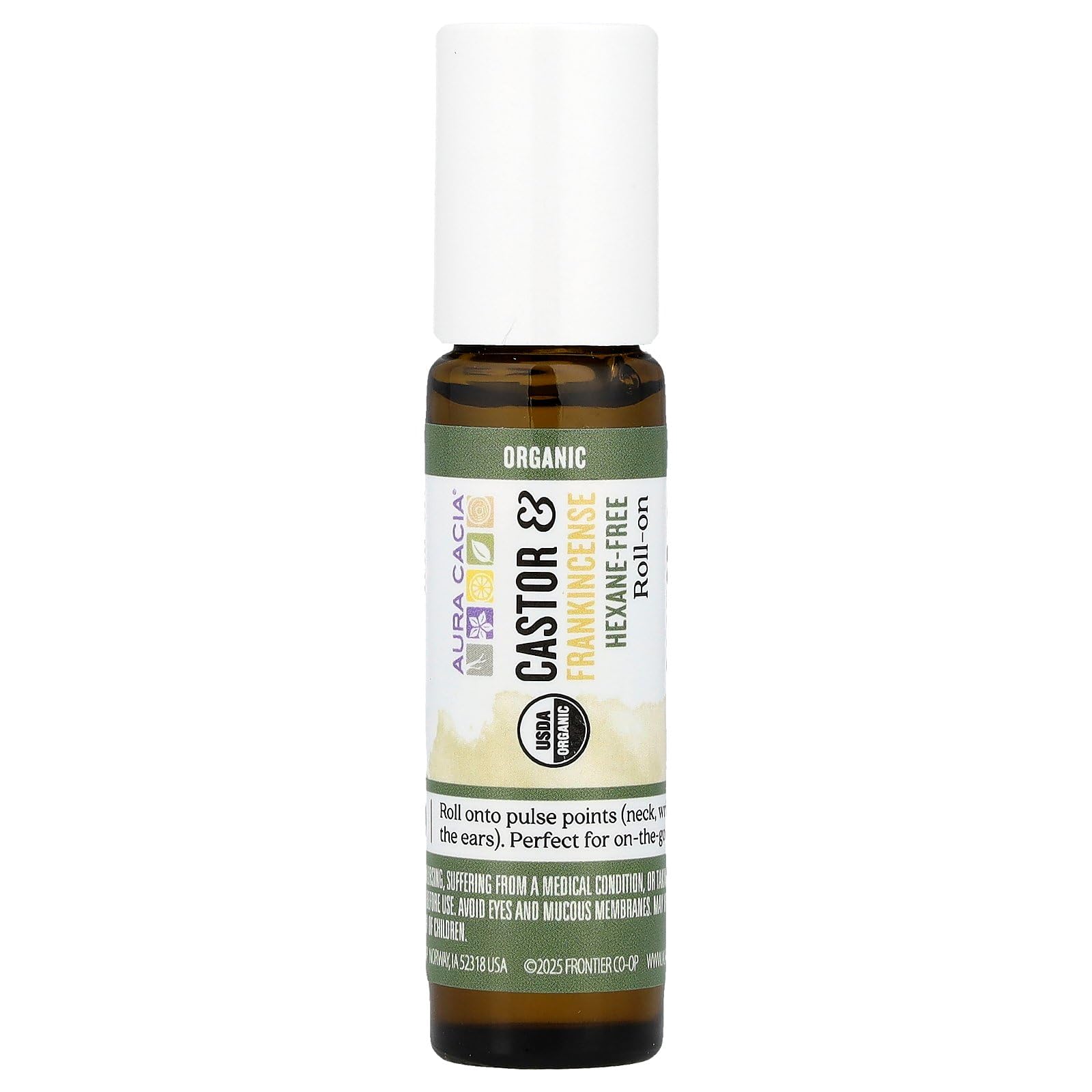 Aura Cacia Roll-On, Castor & Frankincense, 0.31 fl oz (9.2 ml)