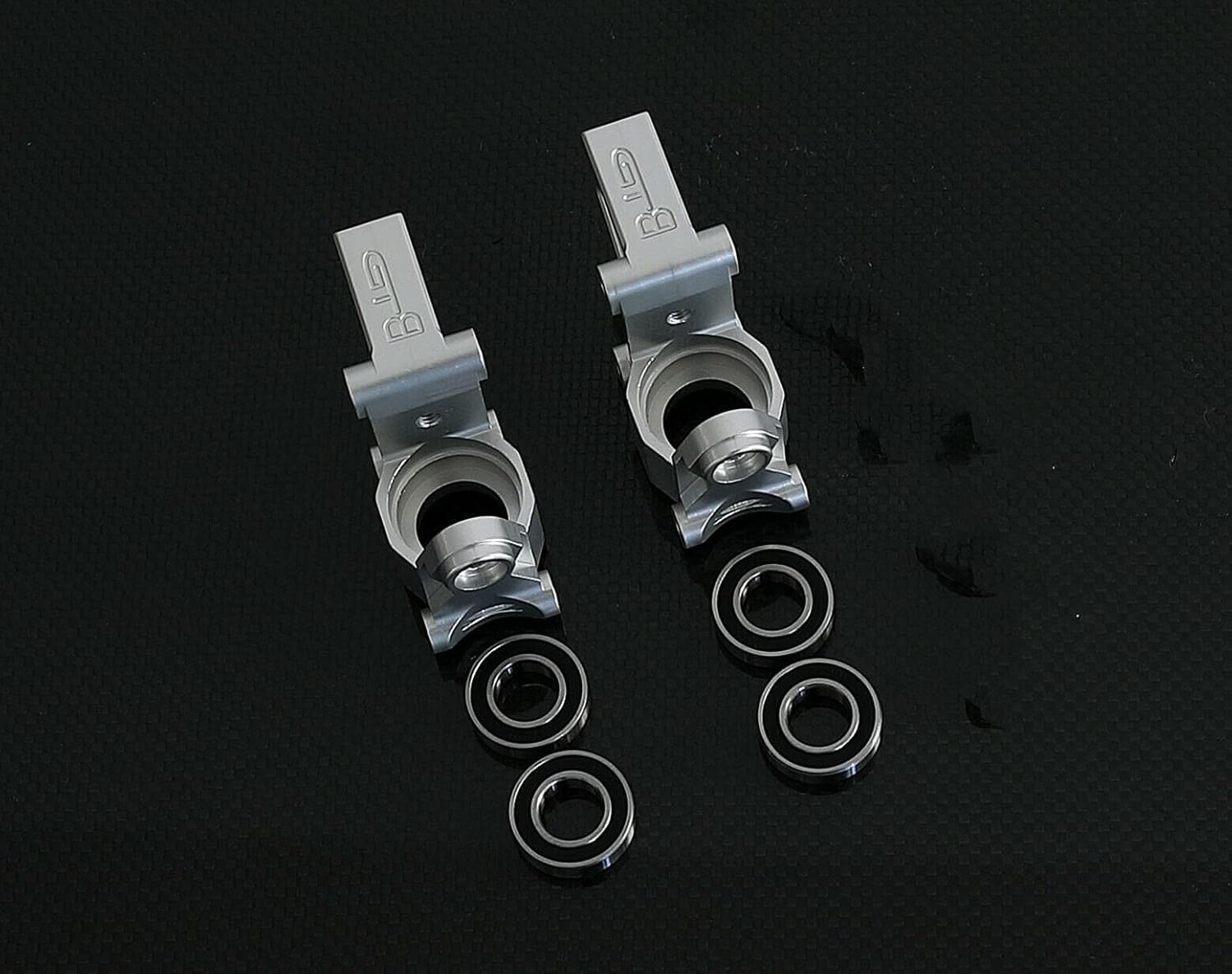 GTBracing CNC Aluminum Metal Front Spindle Carrier Rear Wheel C Hub Set for 1/5 RC Car HPI km rv Baja 5b ss 5t 5sc Upgrade Parts (Front Hub-Silver)