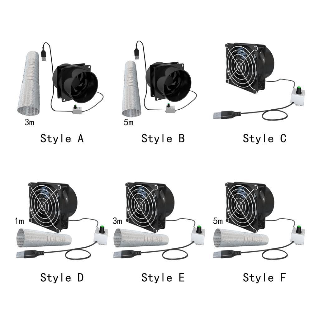 FABLOFT Exhaust Fan Yacht Energy Saving Portable Ventilator for Window Toilets Attic Dual Fan 3M Tube 1