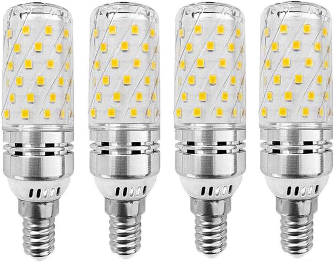 E12 LED Corn Bulbs 16W (8 Pack) 3000K Warm White 80 LEDs 2835 SMD 1500LM 120W Incandescent Equivalent Decorative Candle Base Chandelier Bulbs, AC85-265V