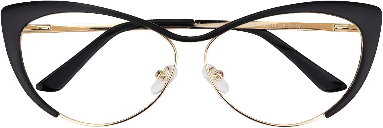 Zeelool Oversized Cat Eye Blue Light Blocking Glasses for Women Metal Eyewear Ellen VFM0176 - Image 7