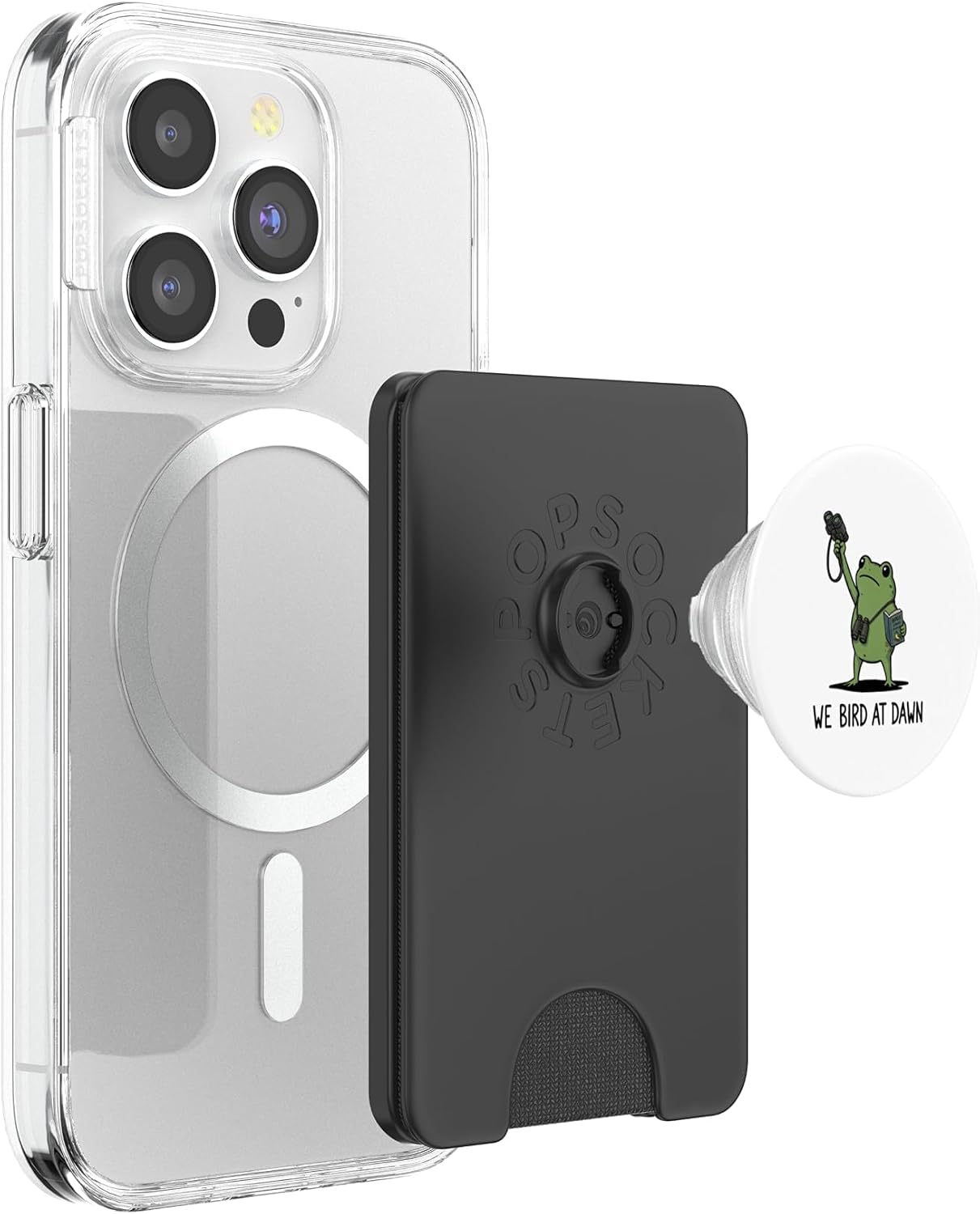 We Bird At Dawn Frog Funny Frog Meme Birdwatching Lover PopSockets PopWallet for MagSafe image 3