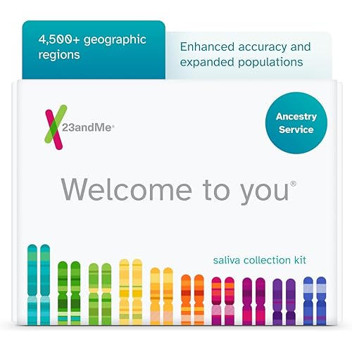 23andMe Ancestry Service - DNA Test Kit, Personalized Genetic Legacy, 4,500+ Geographic Regions, Ancestry Test, Family Tree, DNA Relative Finder, Origins, Ethnicities, Traits