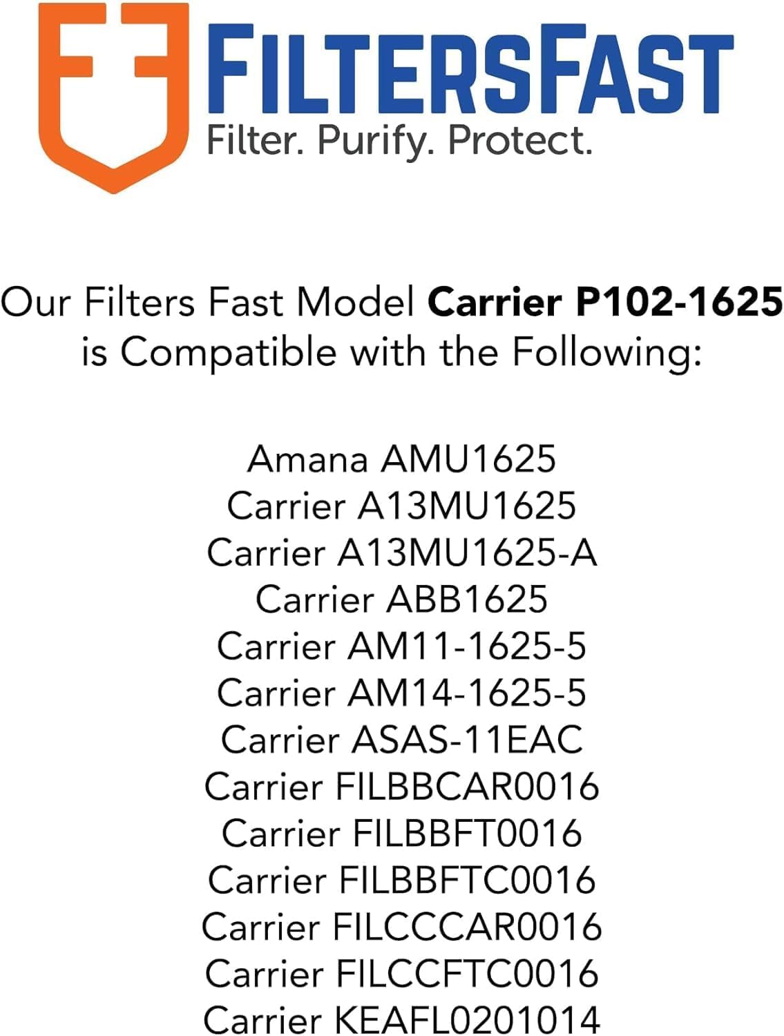 Filters Fast Compatible Replacement For Carrier P102-1625 16" x 25" x 5" MERV 11 Filters - Used in CMF1625, P102-BB14A, P102-MF14A, P102-1625, P102-1625BB, B1-1056, M1-1056, 9183950, 2-Pack