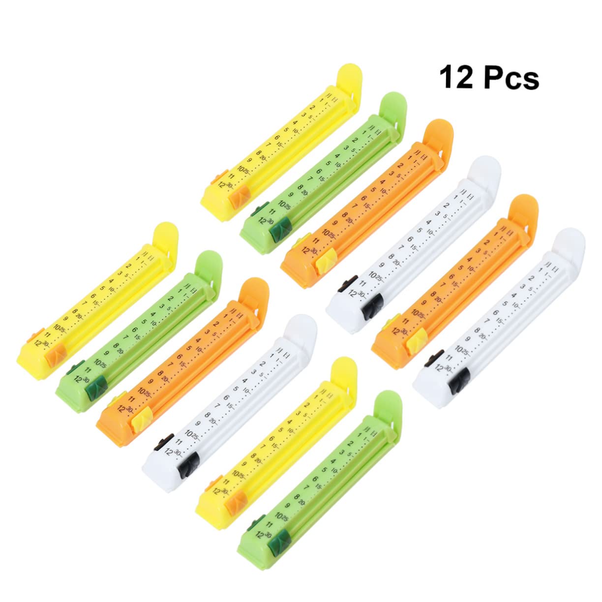 SOLUSTRE 12Pcs Food Bag Clips with Date Indicator Snack Seal Clamp for Chips Breads and More Portable Kitchen Storage Tool Random Colors Random Color