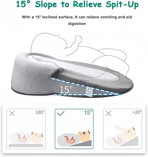 Miniatura 3 de Baby Wedge Pillow for Newborn,Baby Feeding Support Pillow,Reflux for Baby,Reducing Spit-Up Nursing Pillow,RemovableAnti Reflux Newborn Feeding