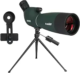 SVBONY SV28 Plus mira de observação com tripé, mira angular para observação com adaptador de telefone, IP65 à prova d'água à prova de neblina de longo alcance para tiro ao alvo, observação de