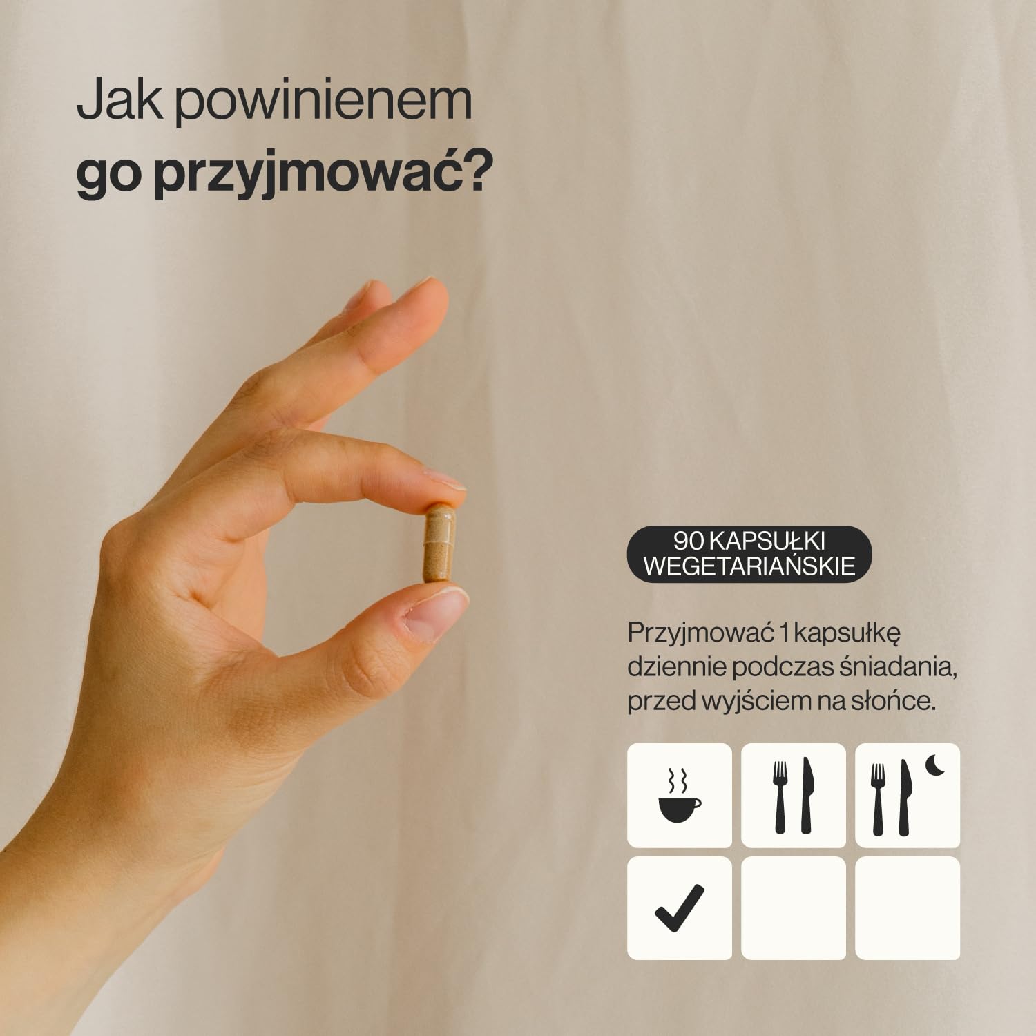 Solar Care z Polypodium leucotomos, zieloną herbatą, β-karotenem, likopenem, luteiną, selenem i witaminami C, D i E, 90 kapsułek wegetariańskich | Przygotowuje skórę do opalania | Wegetariańskie