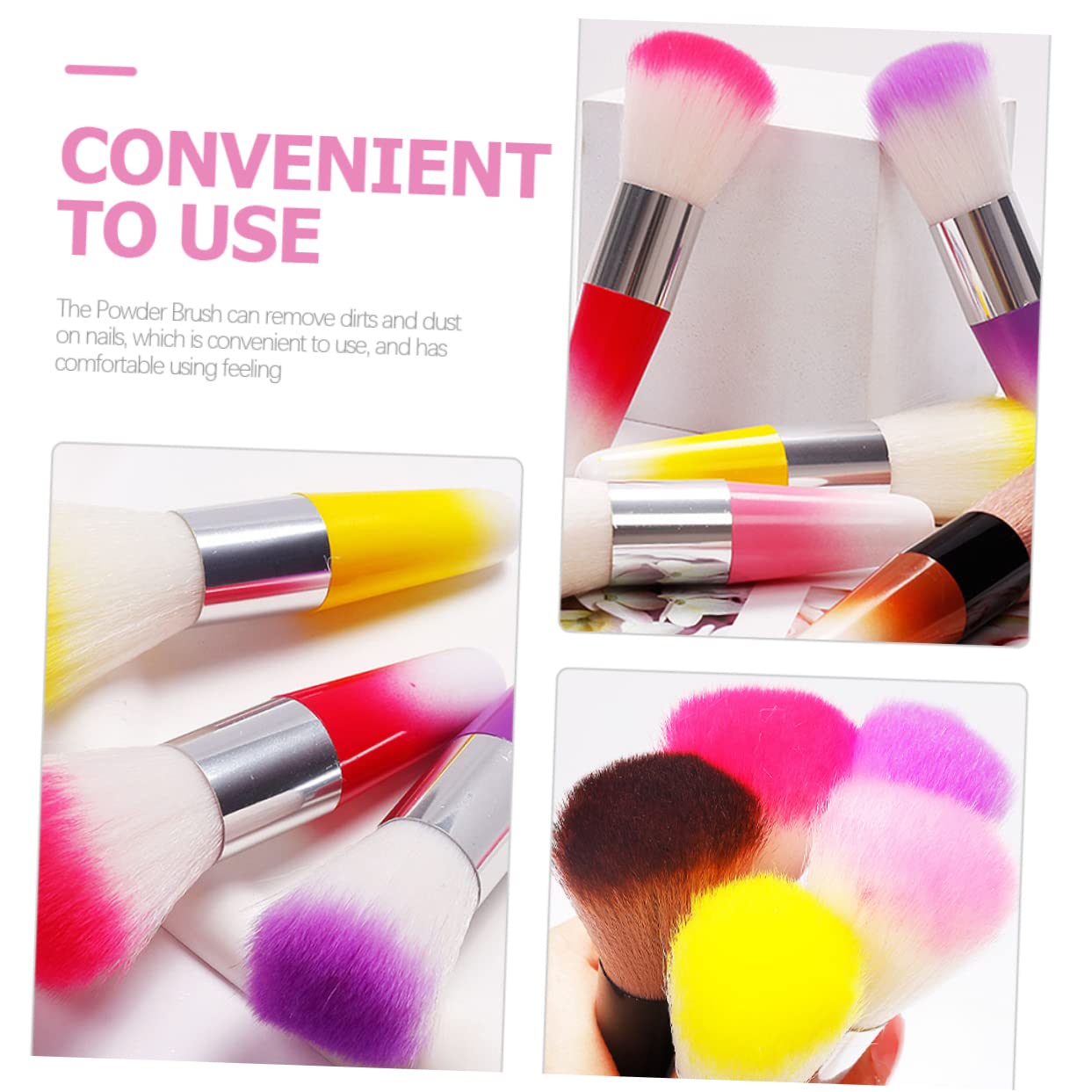 MAGICLULU 16 Pezzi Pennello Per Manicure Pennello Per Fard Per Cipria Per Trucco Multifunzione Per Trucco Portatile Per Pulizia Multifunzionale